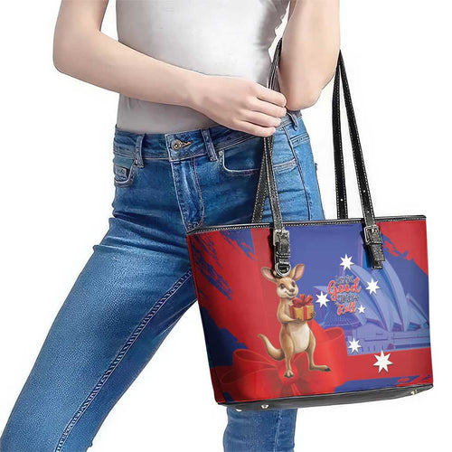 Happy Boxing Day Australia Leather Tote Bag Let The Good Time Roll!