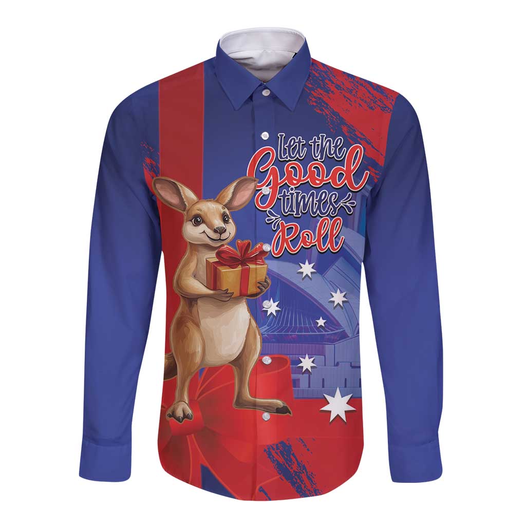 Happy Boxing Day Australia Long Sleeve Button Shirt Let The Good Time Roll!