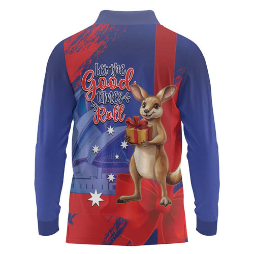 Happy Boxing Day Australia Long Sleeve Polo Shirt Let The Good Time Roll!