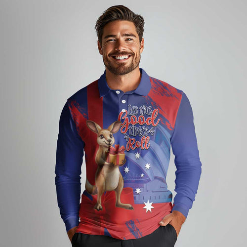 Happy Boxing Day Australia Long Sleeve Polo Shirt Let The Good Time Roll!