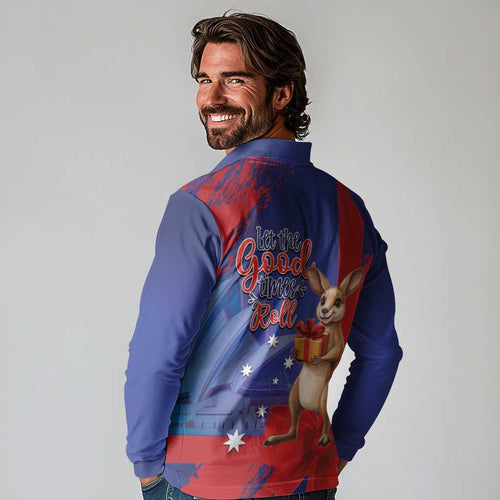Happy Boxing Day Australia Long Sleeve Polo Shirt Let The Good Time Roll!