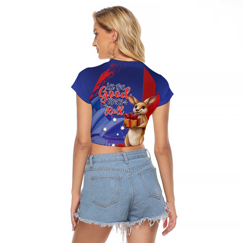 Happy Boxing Day Australia Raglan Cropped T Shirt Let The Good Time Roll!
