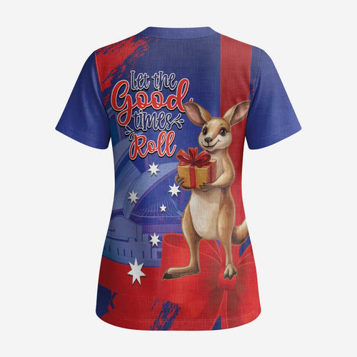 Happy Boxing Day Australia Scrub Top Let The Good Time Roll! - Aussie Hoodie