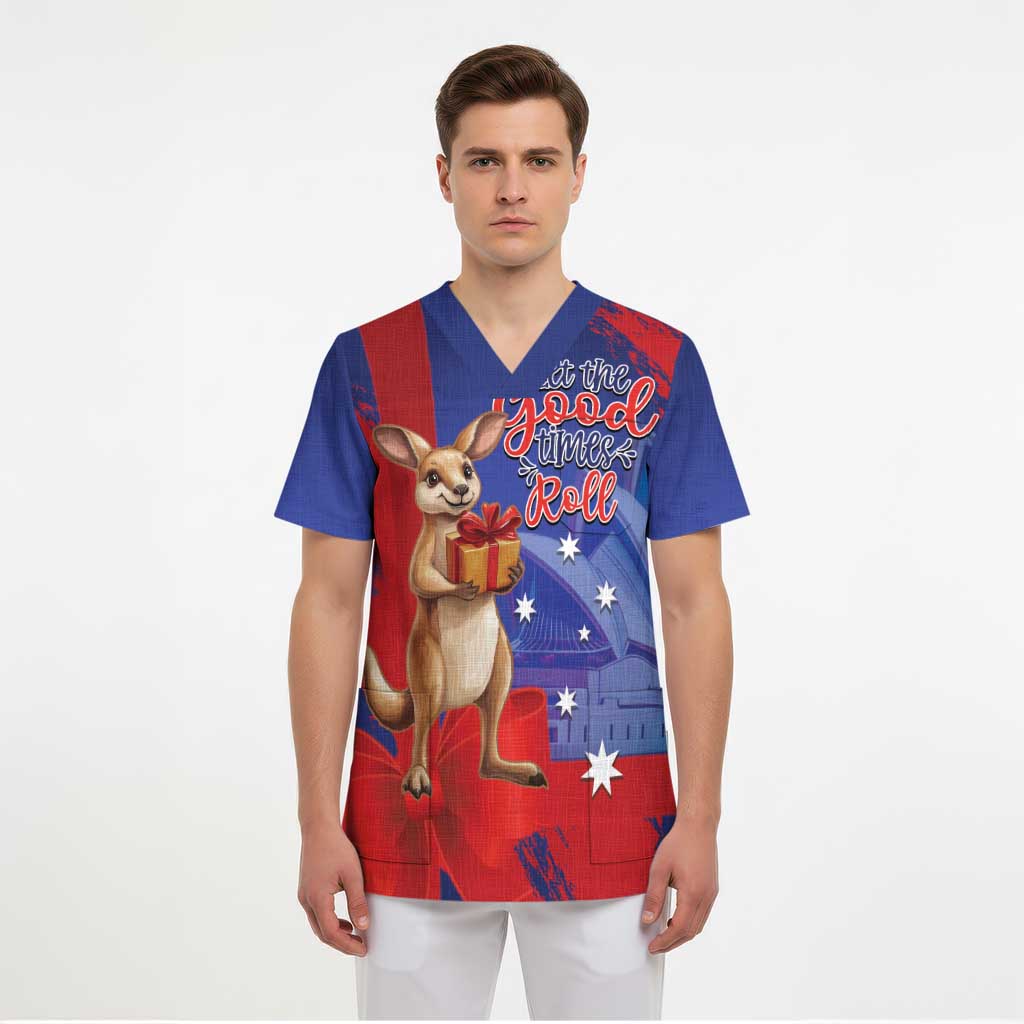 Happy Boxing Day Australia Scrub Top Let The Good Time Roll! - Aussie Hoodie