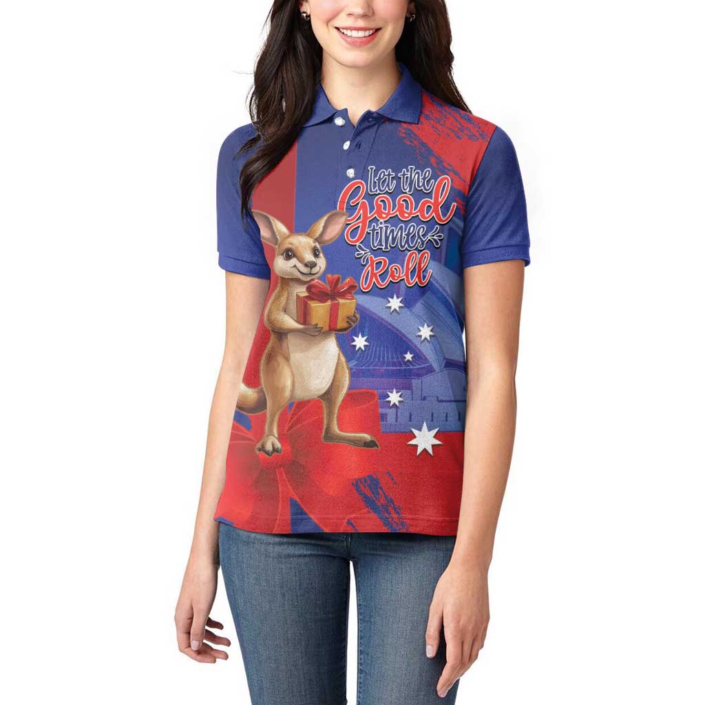 Happy Boxing Day Australia Women Polo Shirt Let The Good Time Roll!