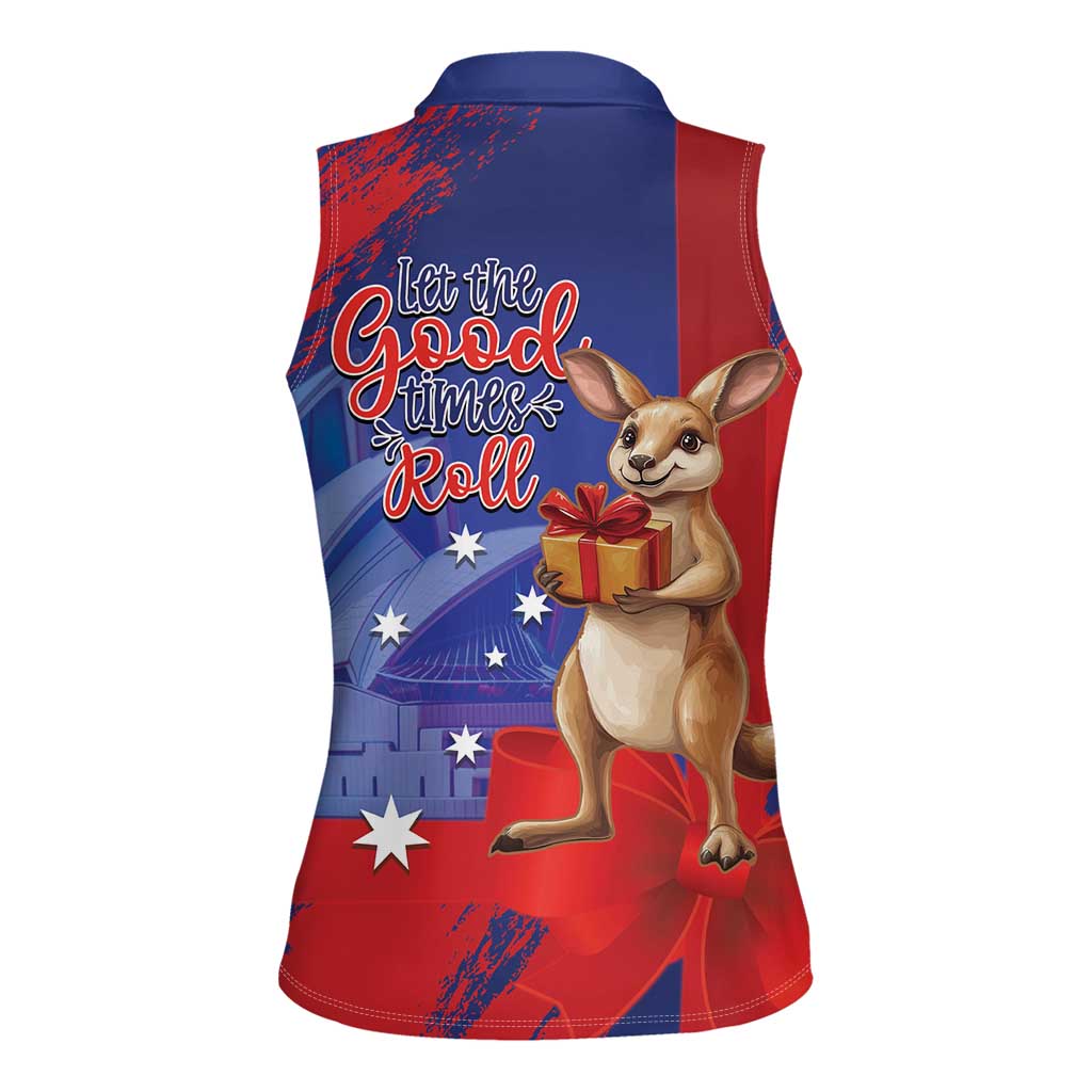 Happy Boxing Day Australia Women Sleeveless Polo Shirt Let The Good Time Roll!