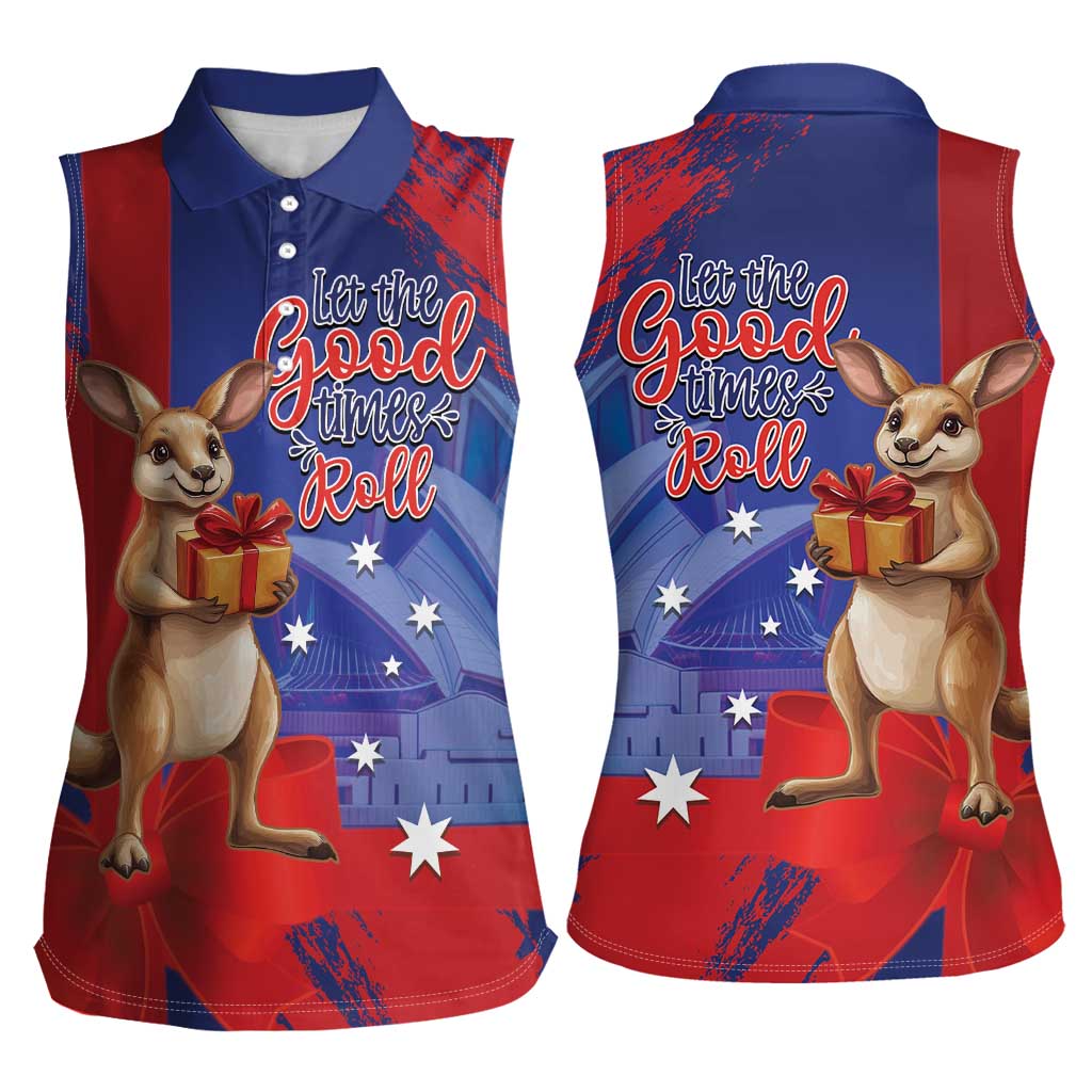 Happy Boxing Day Australia Women Sleeveless Polo Shirt Let The Good Time Roll!