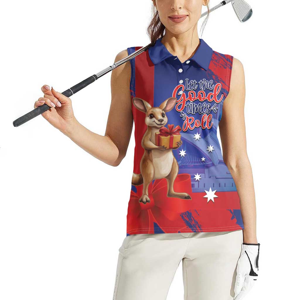 Happy Boxing Day Australia Women Sleeveless Polo Shirt Let The Good Time Roll!