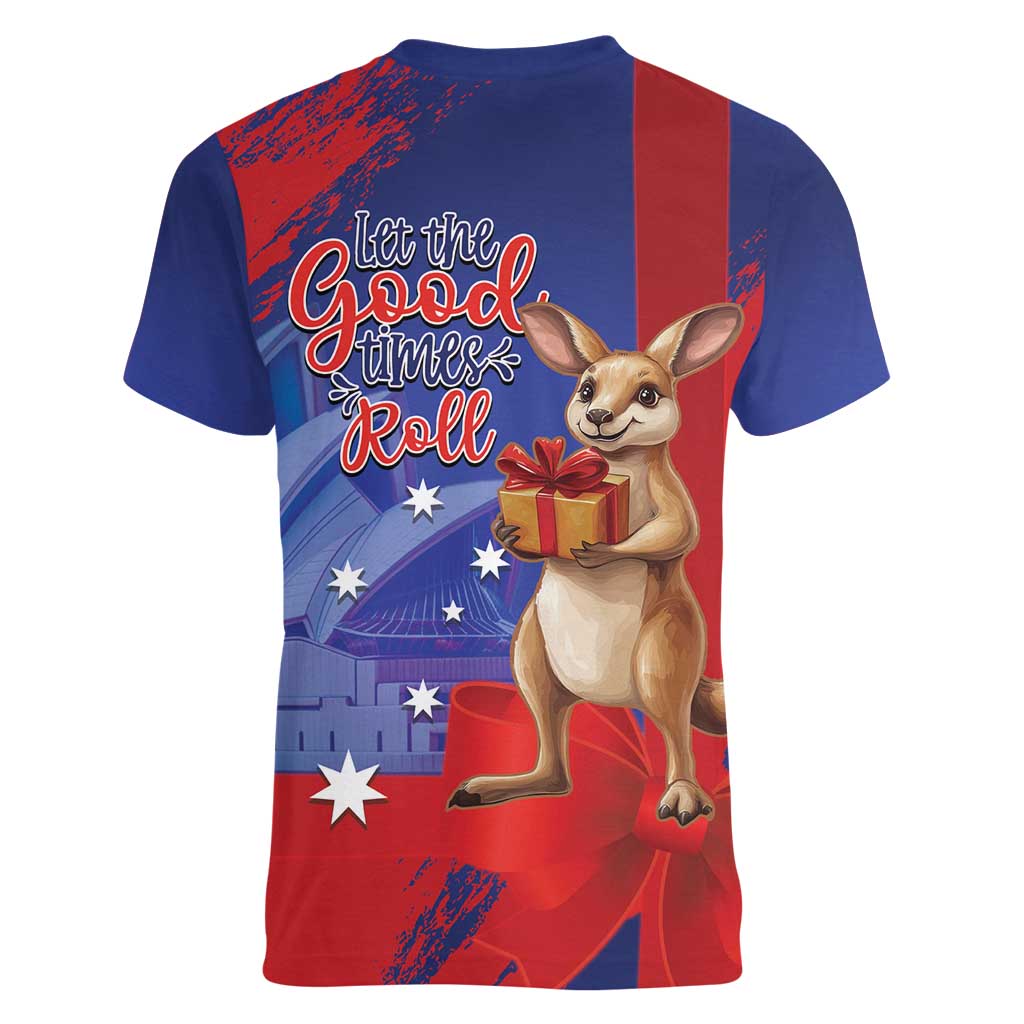 Happy Boxing Day Australia Women V-Neck T-Shirt Let The Good Time Roll!