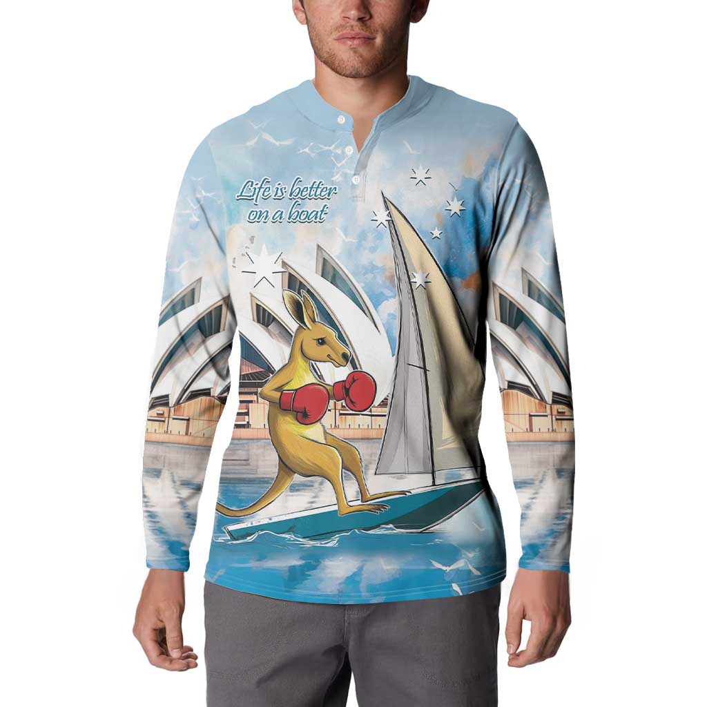 Personalised Australia Sailing Button Sweatshirt Life Is Better On A Boat