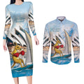 Personalised Australia Sailing Couples Matching Long Sleeve Bodycon Dress and Long Sleeve Button Shirt Life Is Better On A Boat