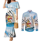 Personalised Australia Sailing Couples Matching Mermaid Dress and Long Sleeve Button Shirt Life Is Better On A Boat