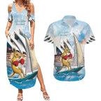 Personalised Australia Sailing Couples Matching Summer Maxi Dress and Hawaiian Shirt Life Is Better On A Boat