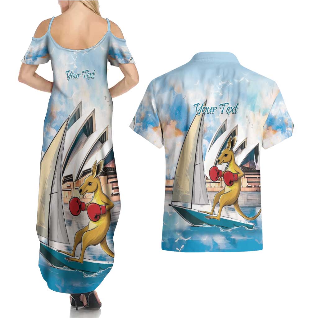 Personalised Australia Sailing Couples Matching Summer Maxi Dress and Hawaiian Shirt Life Is Better On A Boat
