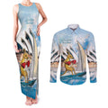Personalised Australia Sailing Couples Matching Tank Maxi Dress and Long Sleeve Button Shirt Life Is Better On A Boat