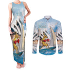 Personalised Australia Sailing Couples Matching Tank Maxi Dress and Long Sleeve Button Shirt Life Is Better On A Boat