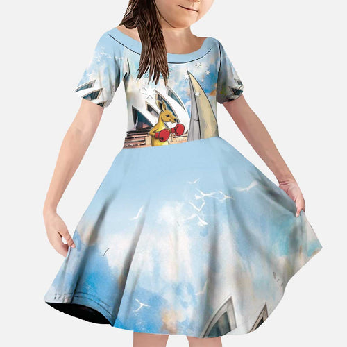 Personalised Australia Sailing Family Matching Off The Shoulder Long Sleeve Dress and Hawaiian Shirt Life Is Better On A Boat