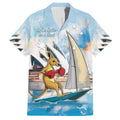 Personalised Australia Sailing Family Matching Off The Shoulder Long Sleeve Dress and Hawaiian Shirt Life Is Better On A Boat