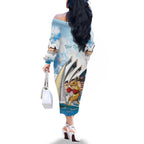 Personalised Australia Sailing Family Matching Off The Shoulder Long Sleeve Dress and Hawaiian Shirt Life Is Better On A Boat