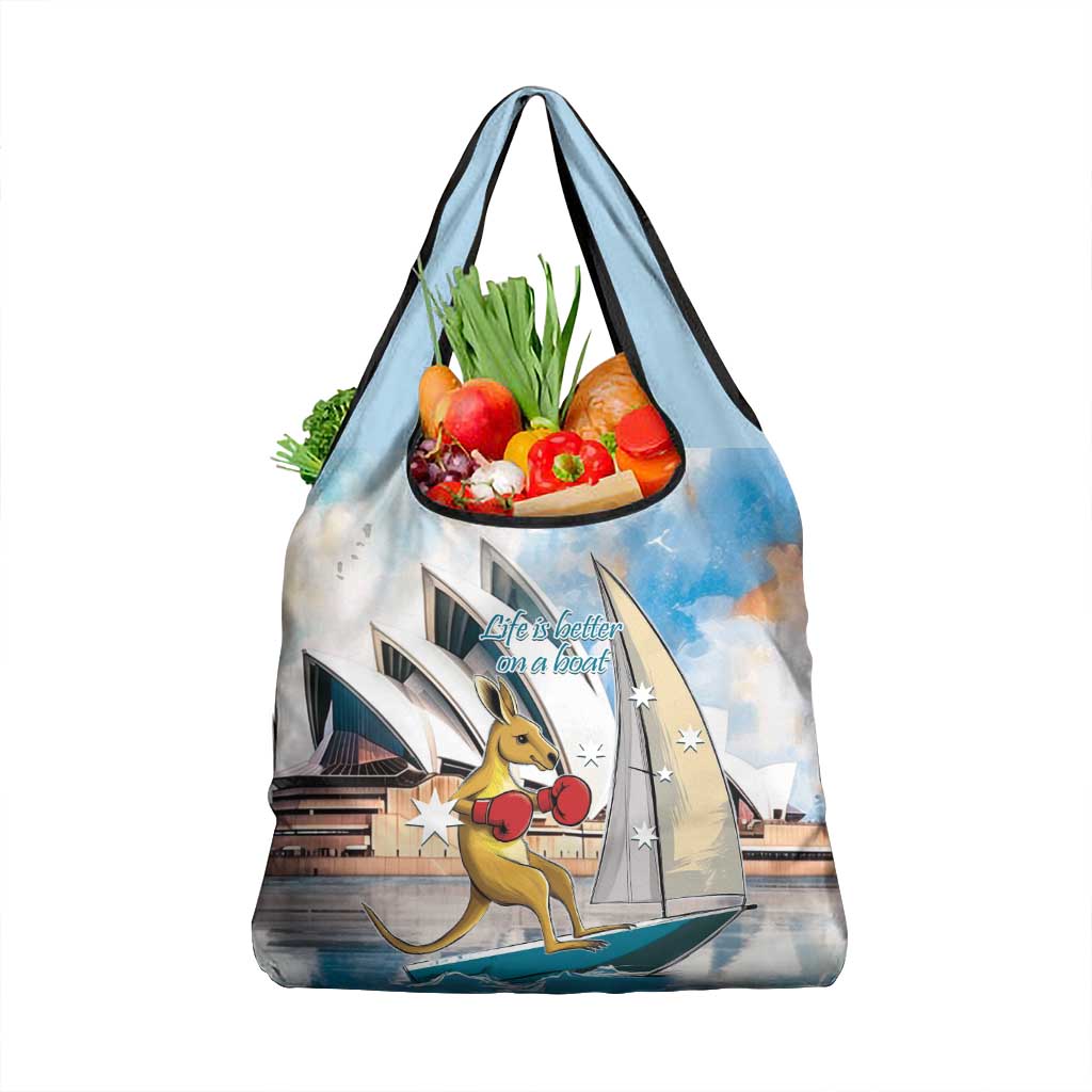 Personalised Australia Sailing Grocery Bag Life Is Better On A Boat