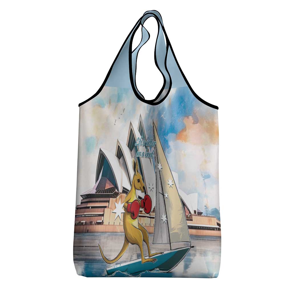 Personalised Australia Sailing Grocery Bag Life Is Better On A Boat