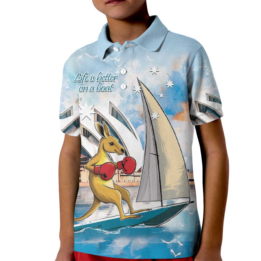 Personalised Australia Sailing Kid Polo Shirt Life Is Better On A Boat
