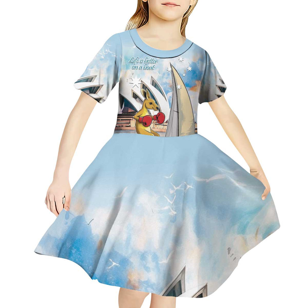Personalised Australia Sailing Kid Short Sleeve Dress Life Is Better On A Boat