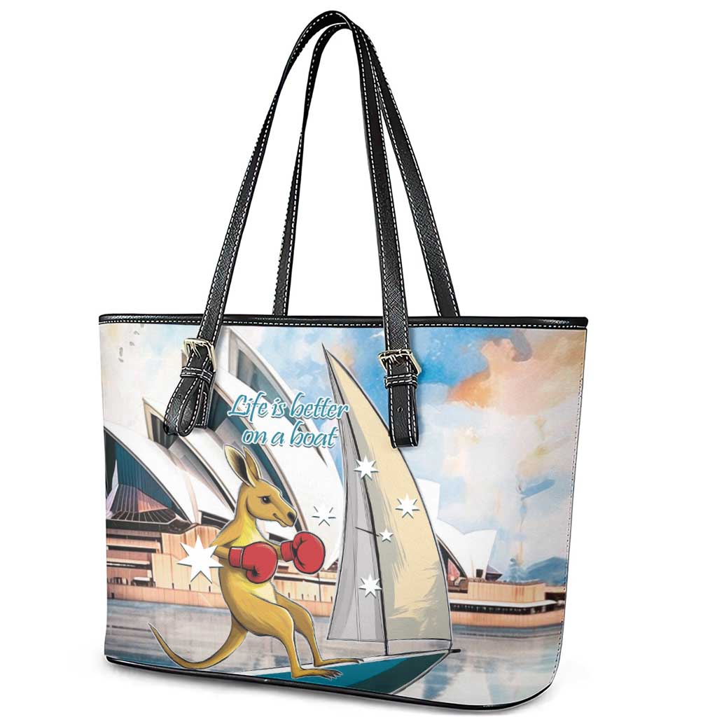 Personalised Australia Sailing Leather Tote Bag Life Is Better On A Boat