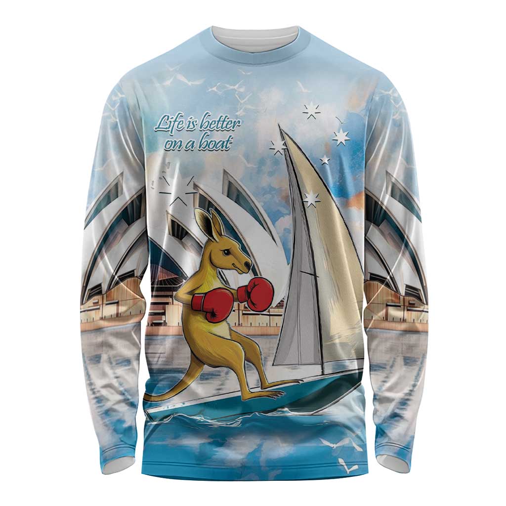 Personalised Australia Sailing Long Sleeve Shirt Life Is Better On A Boat