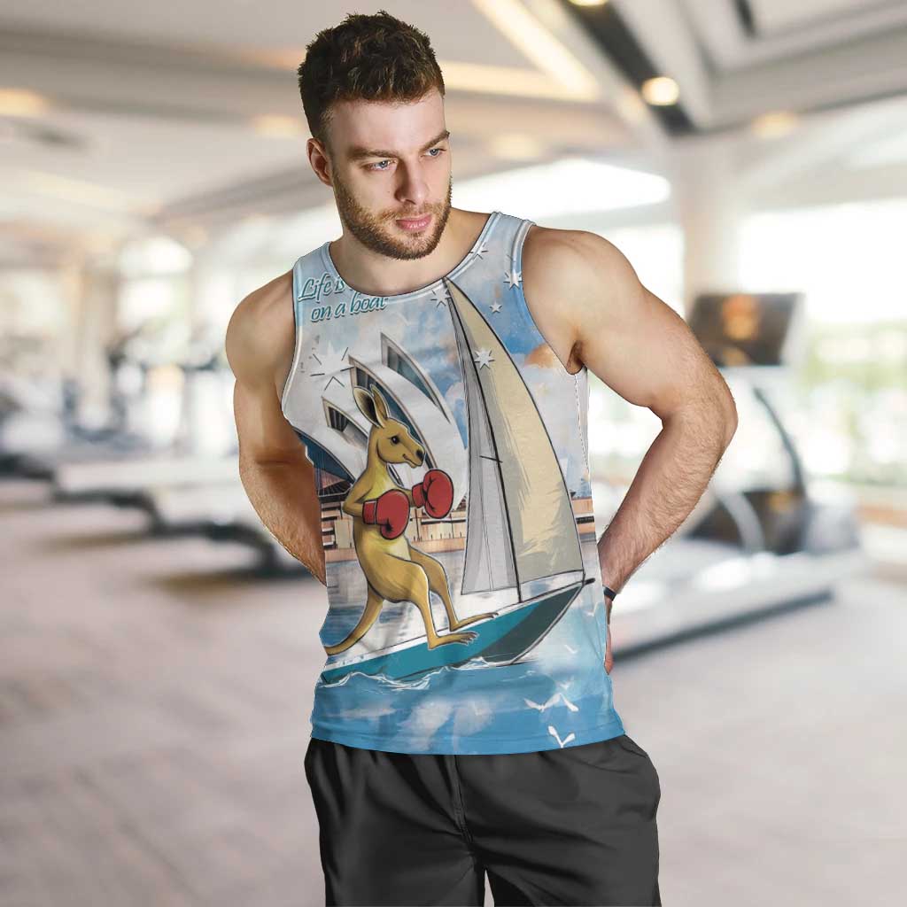 Personalised Australia Sailing Men Tank Top Life Is Better On A Boat