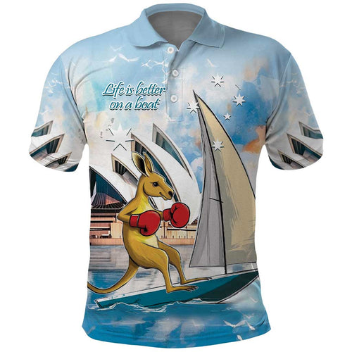 Personalised Australia Sailing Polo Shirt Life Is Better On A Boat
