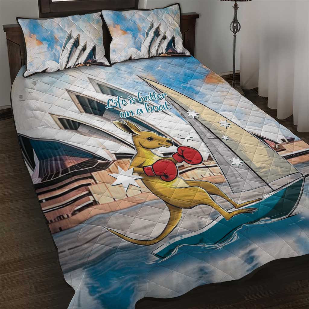 Personalised Australia Sailing Quilt Bed Set Life Is Better On A Boat