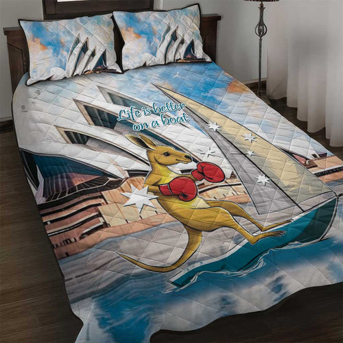 Personalised Australia Sailing Quilt Bed Set Life Is Better On A Boat