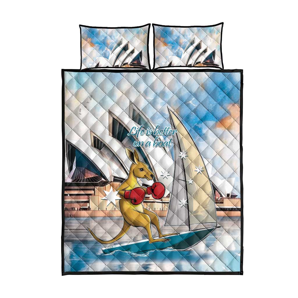 Personalised Australia Sailing Quilt Bed Set Life Is Better On A Boat
