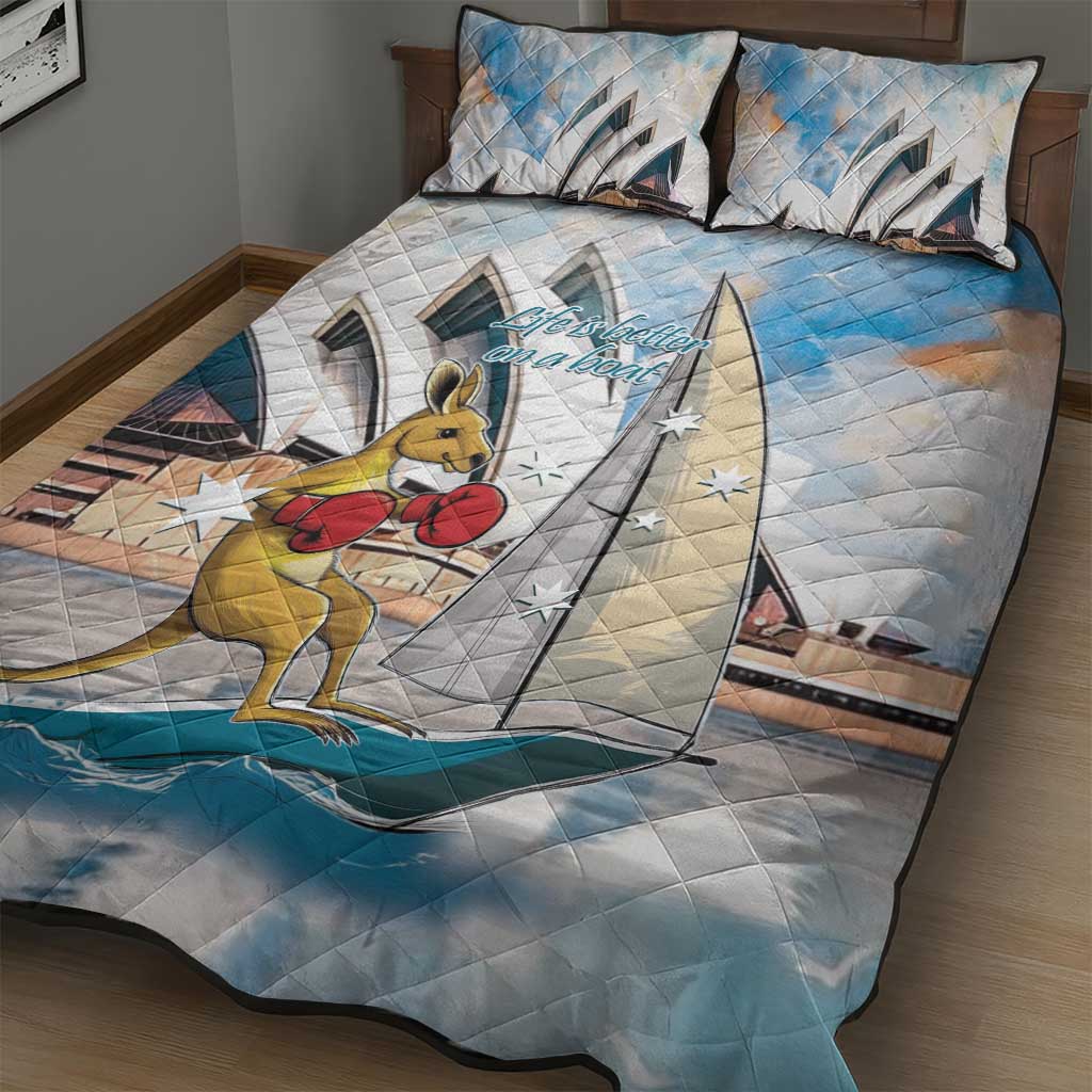 Personalised Australia Sailing Quilt Bed Set Life Is Better On A Boat