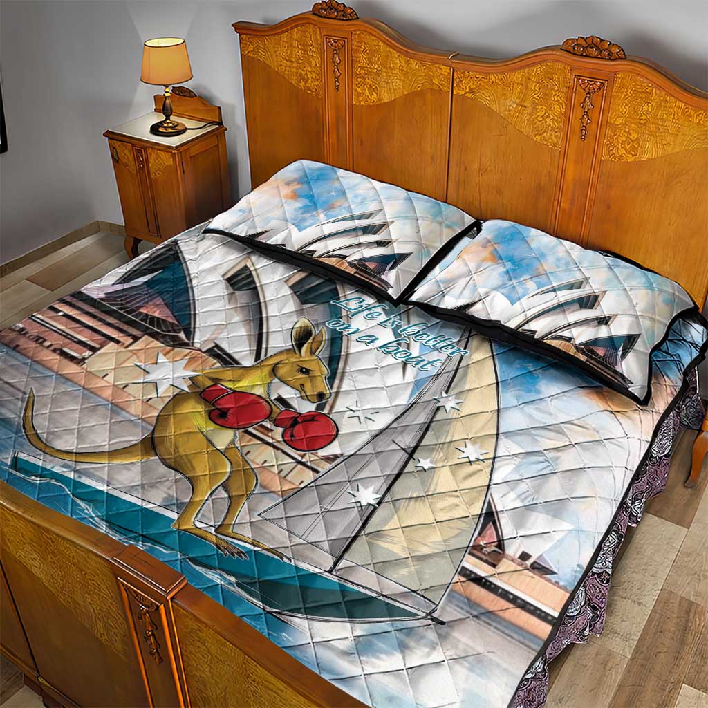 Personalised Australia Sailing Quilt Bed Set Life Is Better On A Boat