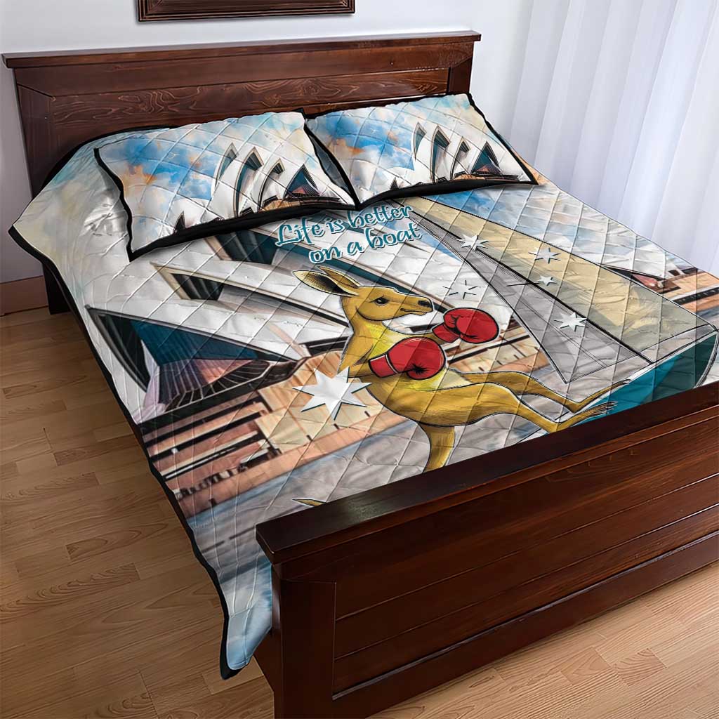 Personalised Australia Sailing Quilt Bed Set Life Is Better On A Boat