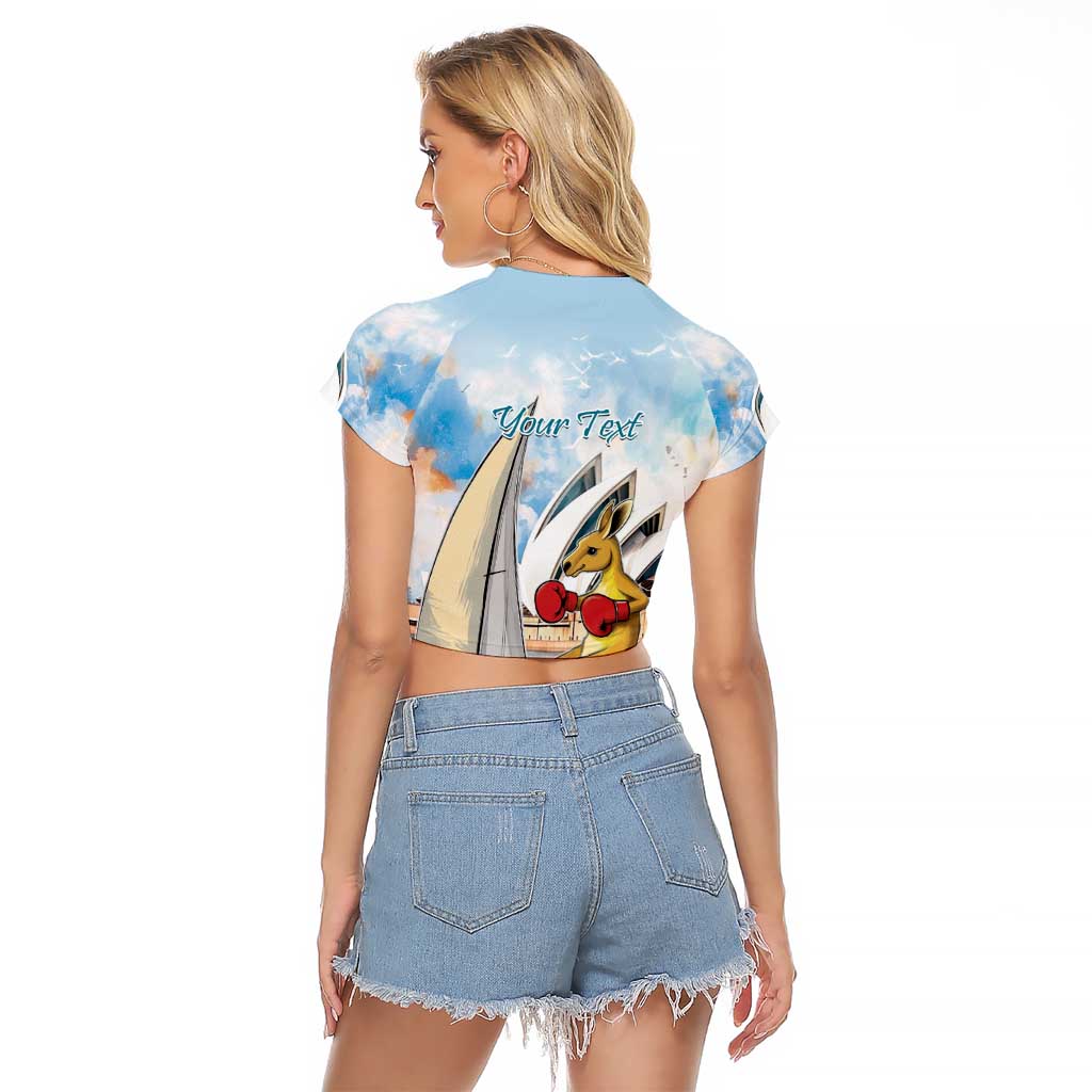Personalised Australia Sailing Raglan Cropped T Shirt Life Is Better On A Boat