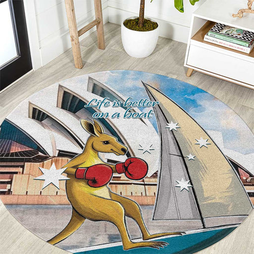 Personalised Australia Sailing Round Carpet Life Is Better On A Boat