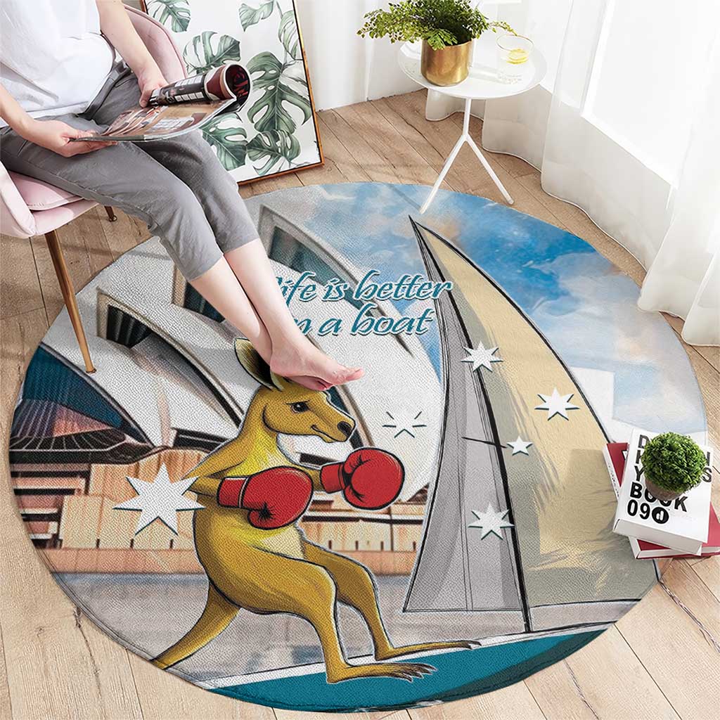 Personalised Australia Sailing Round Carpet Life Is Better On A Boat