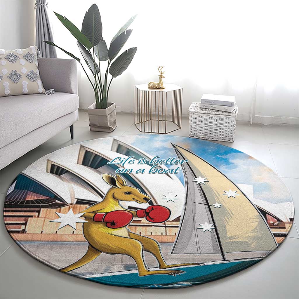 Personalised Australia Sailing Round Carpet Life Is Better On A Boat