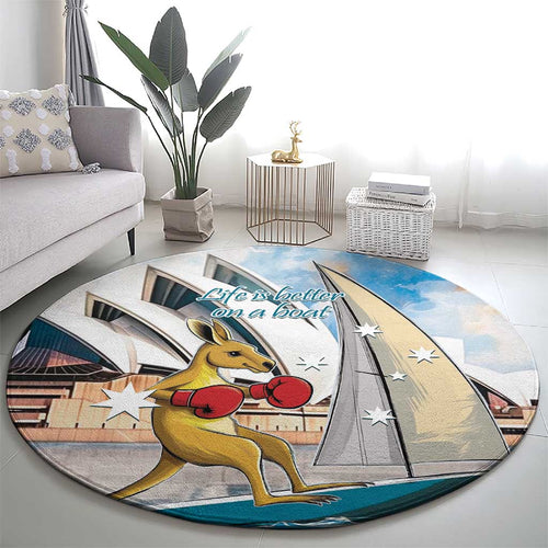 Personalised Australia Sailing Round Carpet Life Is Better On A Boat