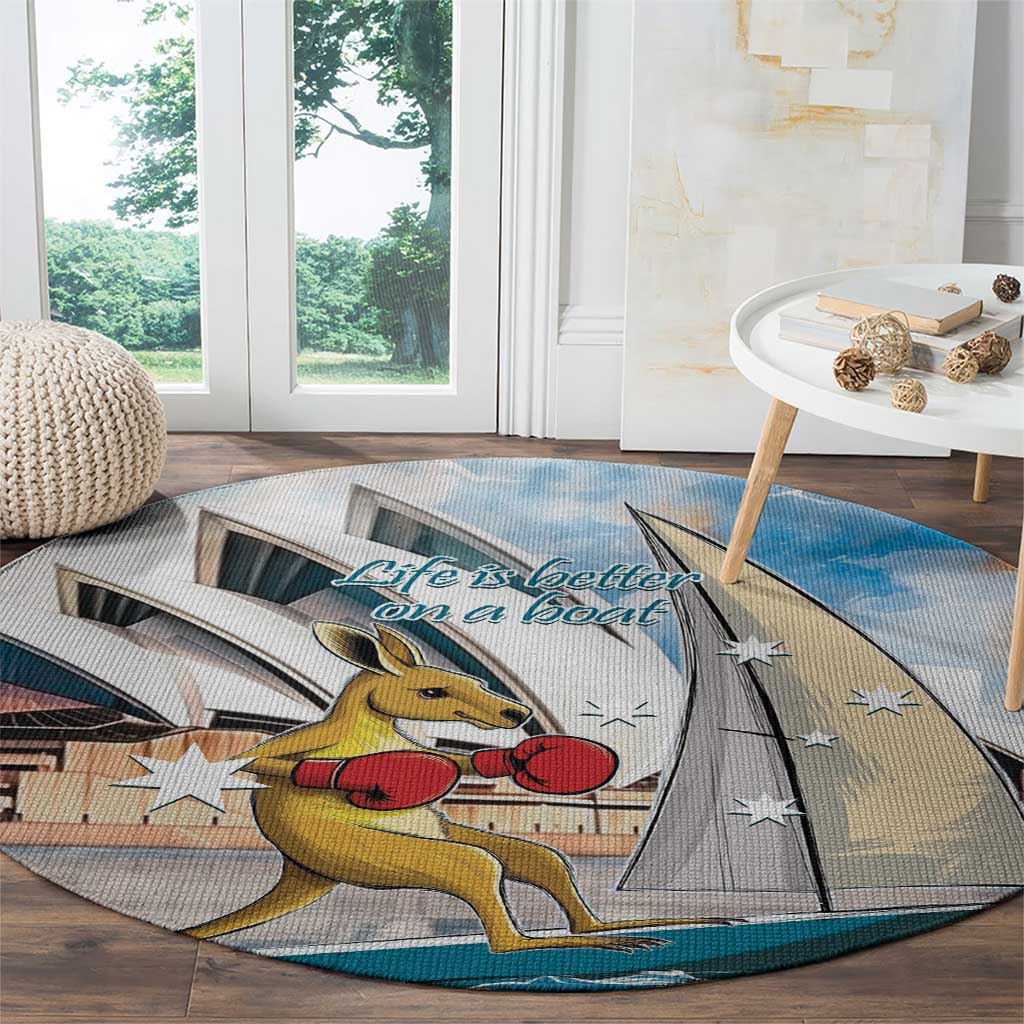 Personalised Australia Sailing Round Carpet Life Is Better On A Boat