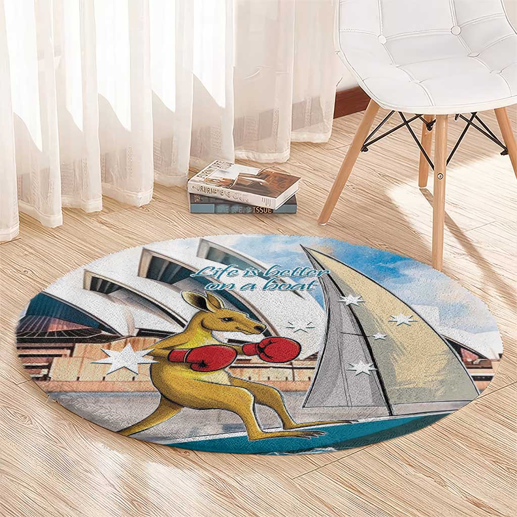 Personalised Australia Sailing Round Carpet Life Is Better On A Boat