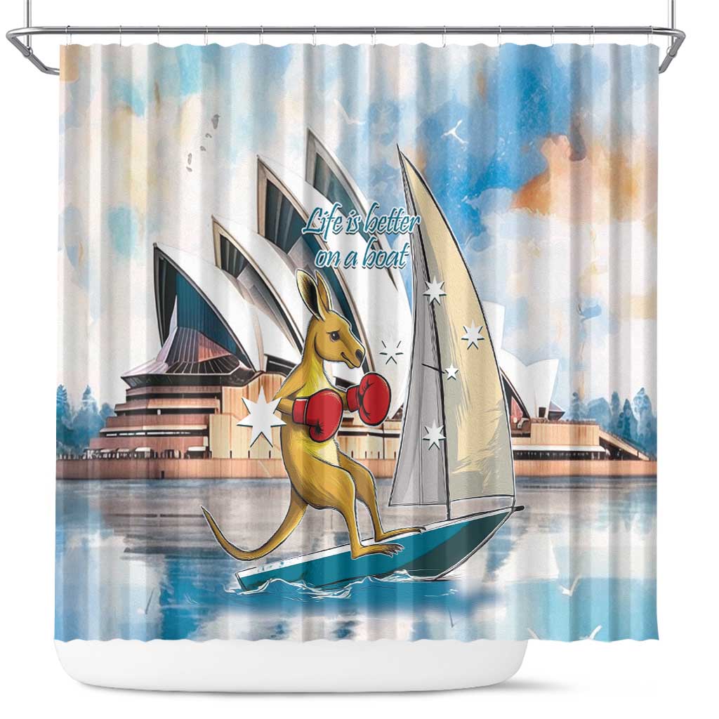 Personalised Australia Sailing Shower Curtain Life Is Better On A Boat