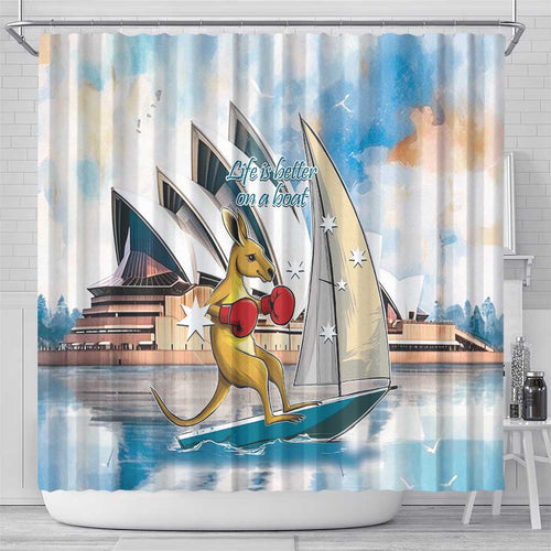 Personalised Australia Sailing Shower Curtain Life Is Better On A Boat