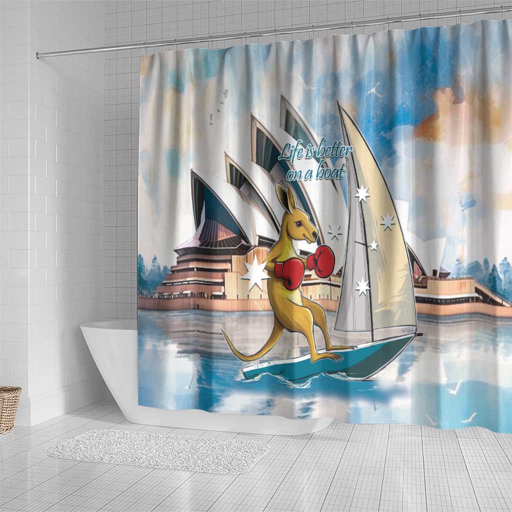Personalised Australia Sailing Shower Curtain Life Is Better On A Boat