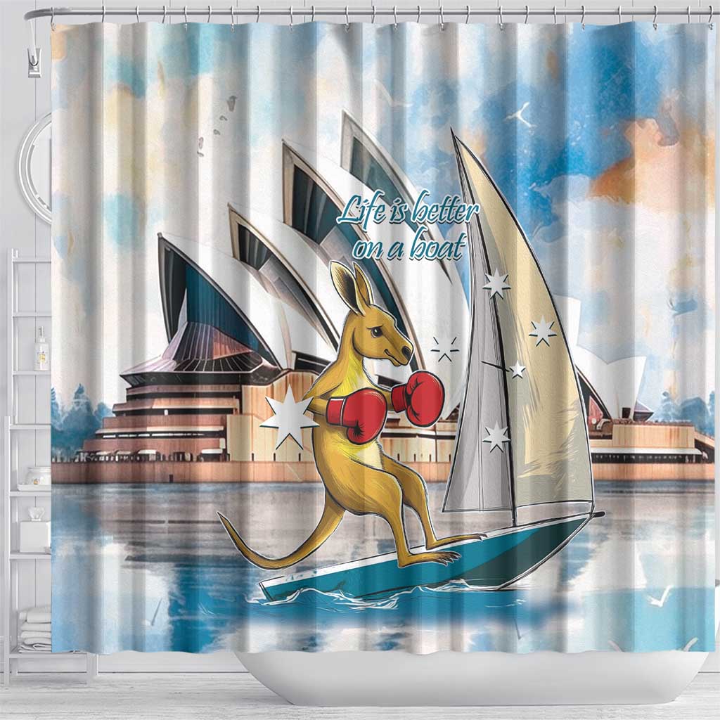 Personalised Australia Sailing Shower Curtain Life Is Better On A Boat
