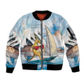 Personalised Australia Sailing Sleeve Zip Bomber Jacket Life Is Better On A Boat