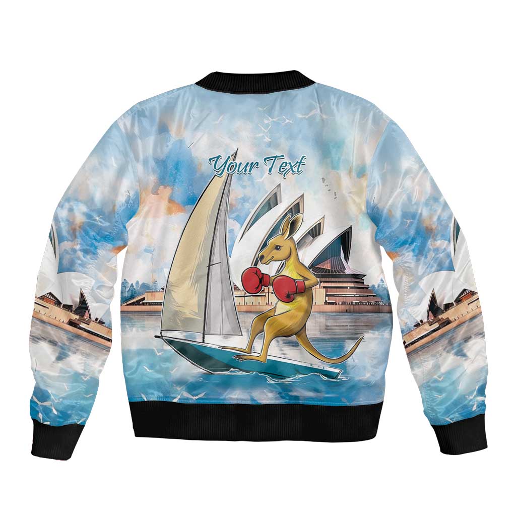 Personalised Australia Sailing Sleeve Zip Bomber Jacket Life Is Better On A Boat